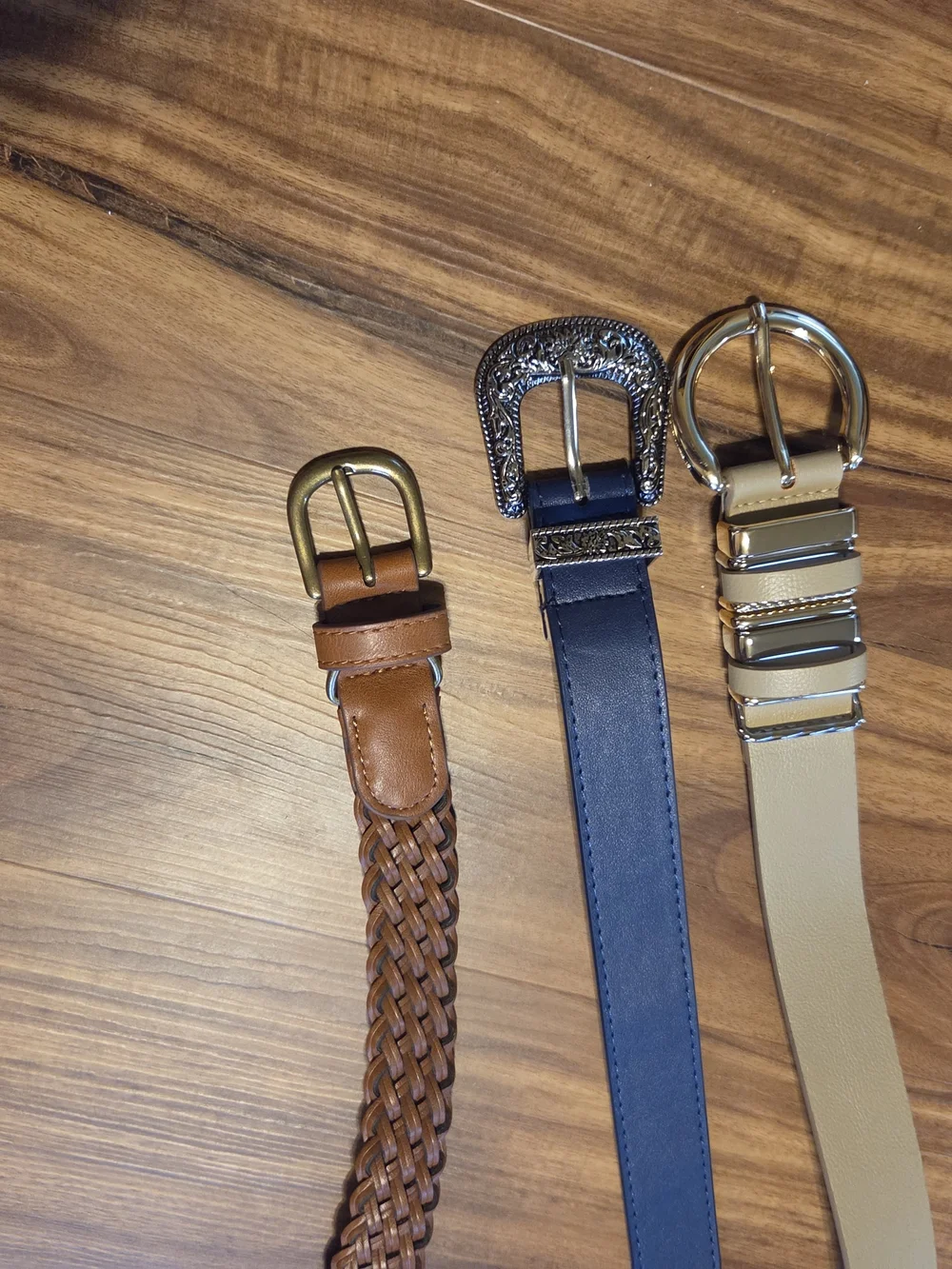 Women’s Tan, Navy and Beige Fashion Belt Set